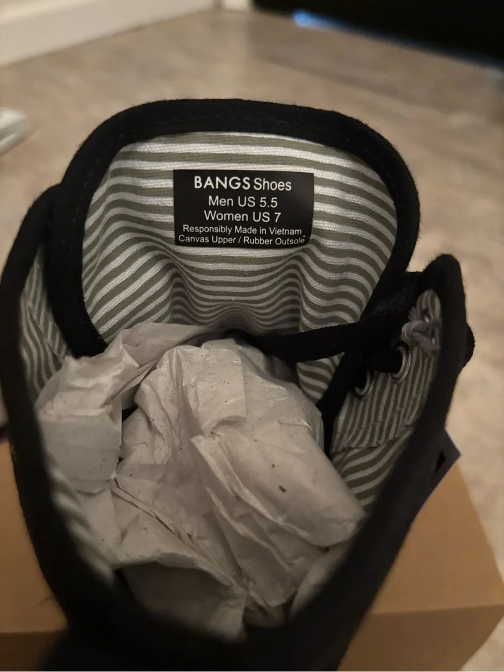 BANGS Black High-Top Canvas Sneakers with Silver Embroidery - Picture 2 of 4